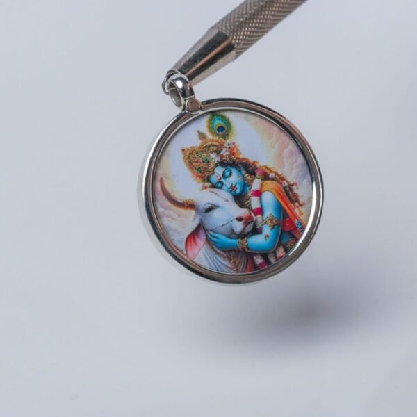 Amazing Silver Pendant With Lord Krishna (
