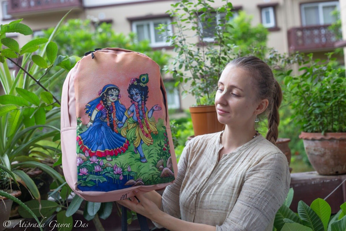 Shree Radha With Krishna School Backpack, Krishna, Hare Krishna , Vrindavan mood