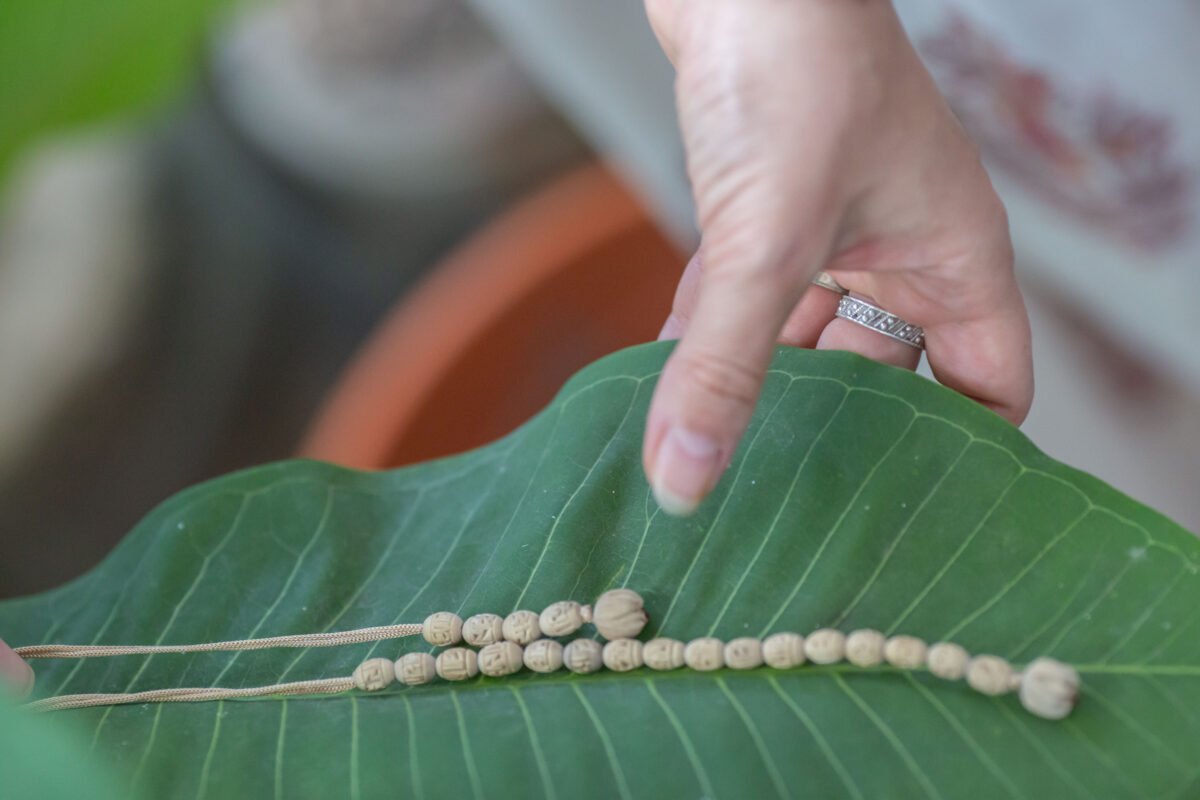 Tulasi counter for japa, Radha Name carving Beads . Japa Bag, accessories for japa bag. (Only Counter).