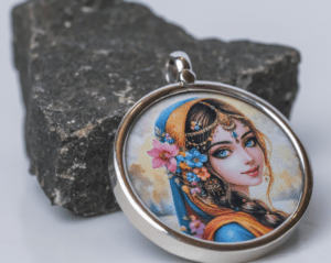 Shri Radhe  silver pendant , Vrindavan style, Lord Jagannath , Krishna Idol, Dhama style