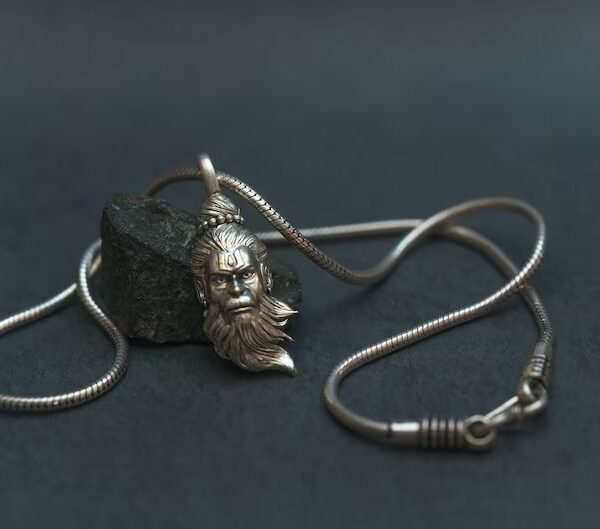 Hanuman silver pendant. Hanuman face