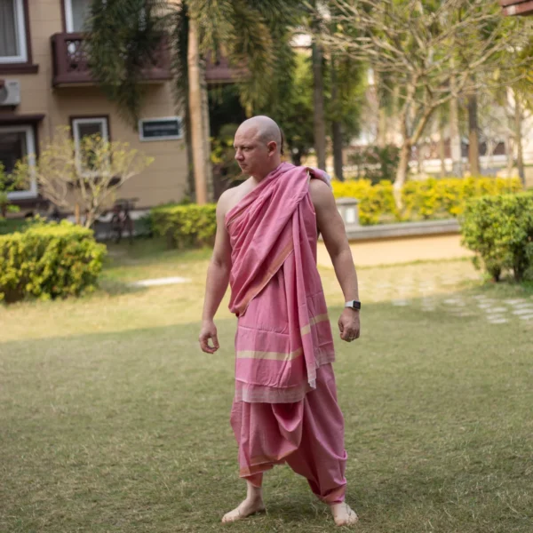 Super Stylishb Pink coral color Dhoti, Khadi Cotton High Quality ,Krishna Style, Spiritual clothing