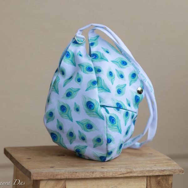 ,Prayer bag for meditation with Lotus print,Krishna Style, with zip pocket