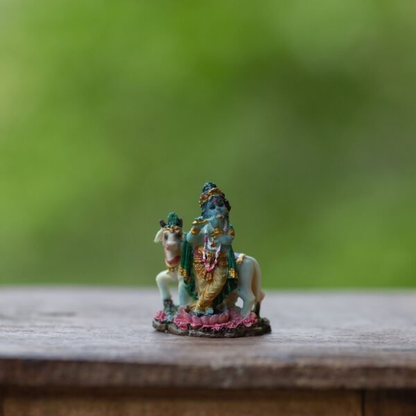 Amazing Lord Krishna with Cow 2.5 Inches. Krishna, Spiritual painting, Hand Made with love, marble statue