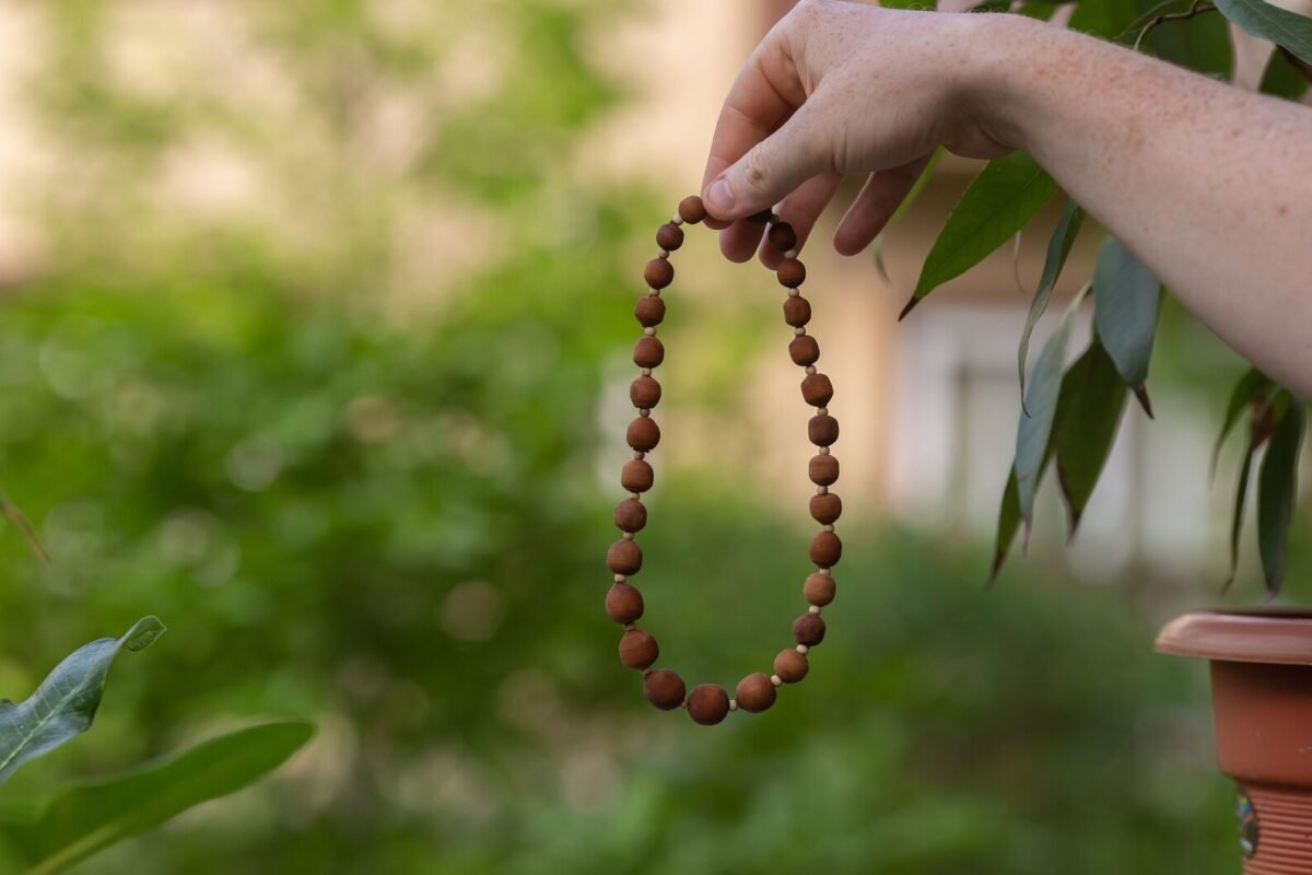 Single row l Kanthimala from Tulasi Maharani, Handmade tulsi necklace - hare krishna kanthimala, Krishna style