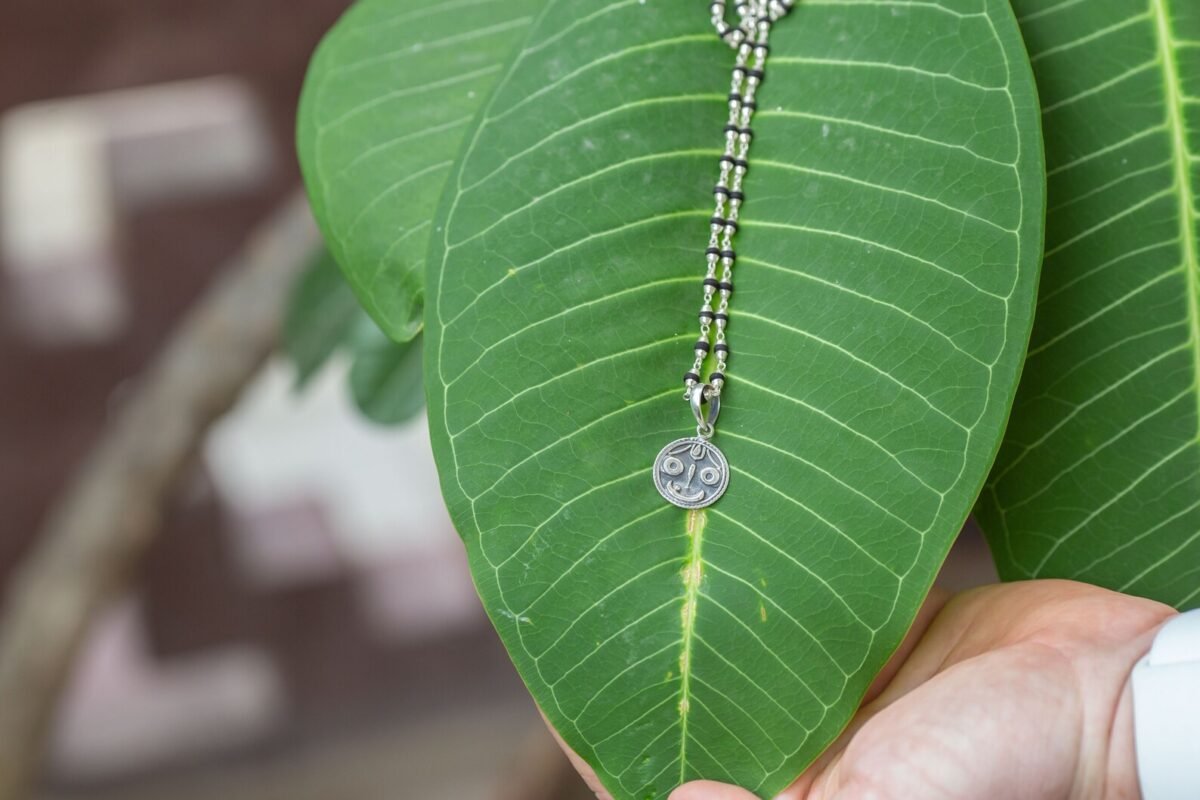 New Tulasi Silver with Jagannath  silver pendant .  Handmade tulsi  necklace - hare krishna kanthi mala, , Krishna Style, Holy name