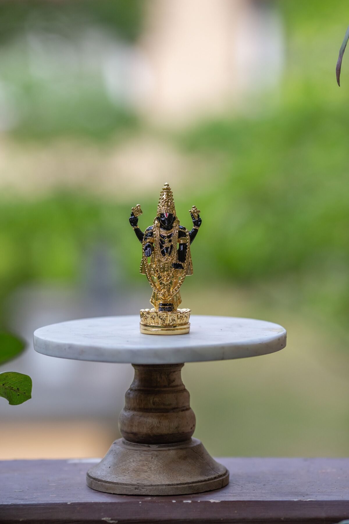 Aluminium Gold Plated Idol Lord Balaji 4.5  inches, Handmade Balaji Idol,Home Temple,I Nice Gift Ideal for Good Luck Wishes  ,Hare Krishna