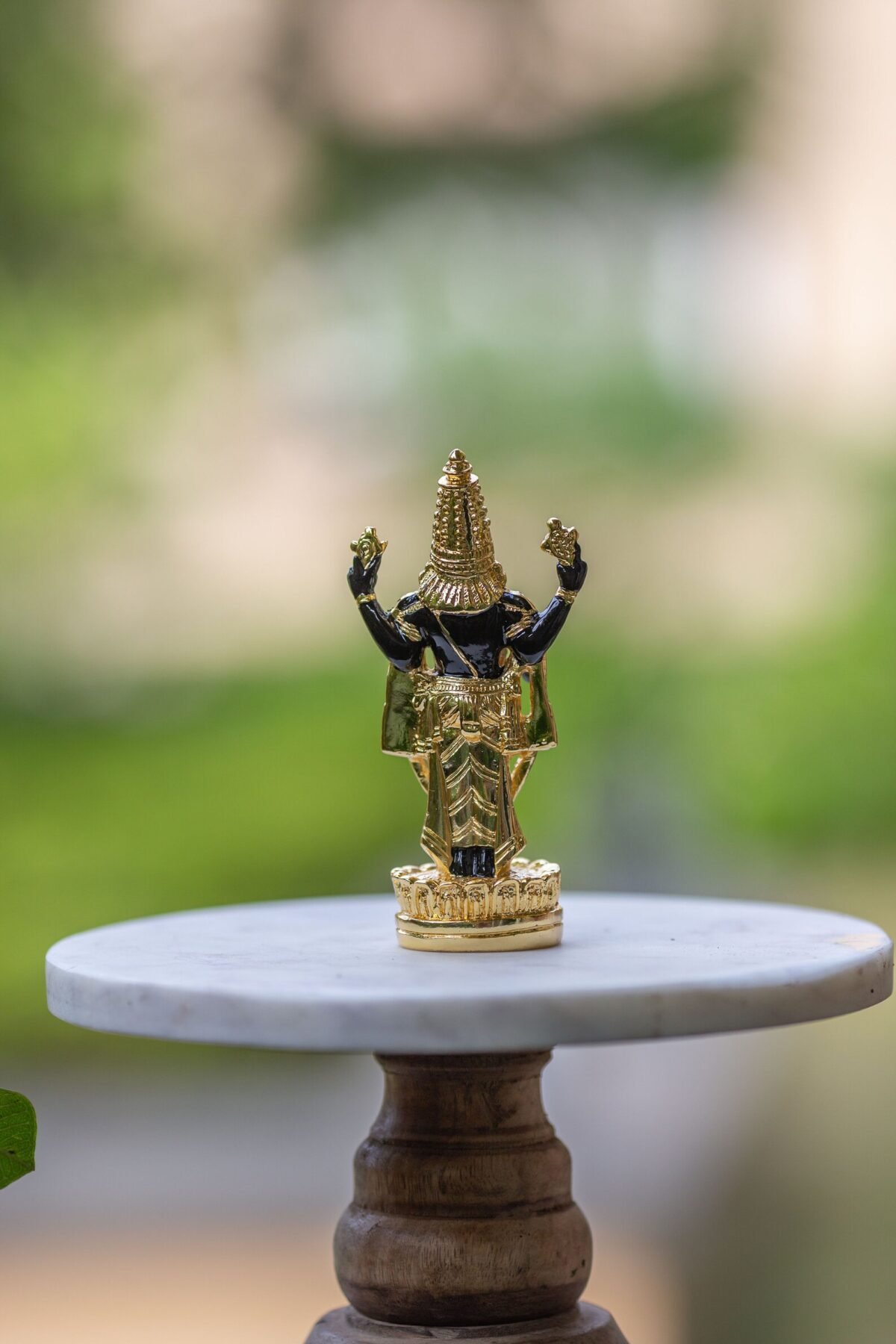 Aluminium Gold Plated Idol Lord Balaji 4.5  inches, Handmade Balaji Idol,Home Temple,I Nice Gift Ideal for Good Luck Wishes  ,Hare Krishna