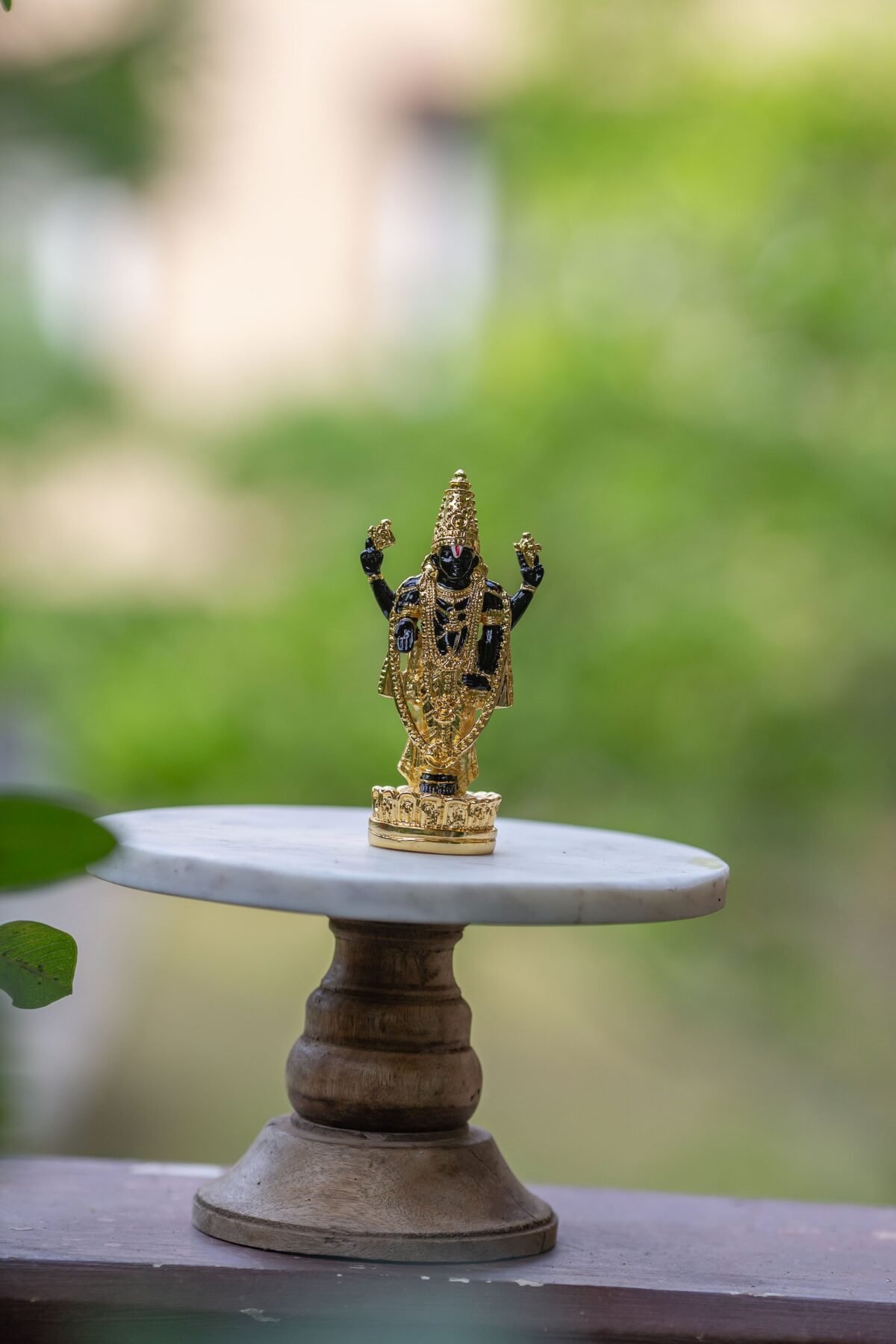 Aluminium Gold Plated Idol Lord Balaji 4.5  inches, Handmade Balaji Idol,Home Temple,I Nice Gift Ideal for Good Luck Wishes  ,Hare Krishna