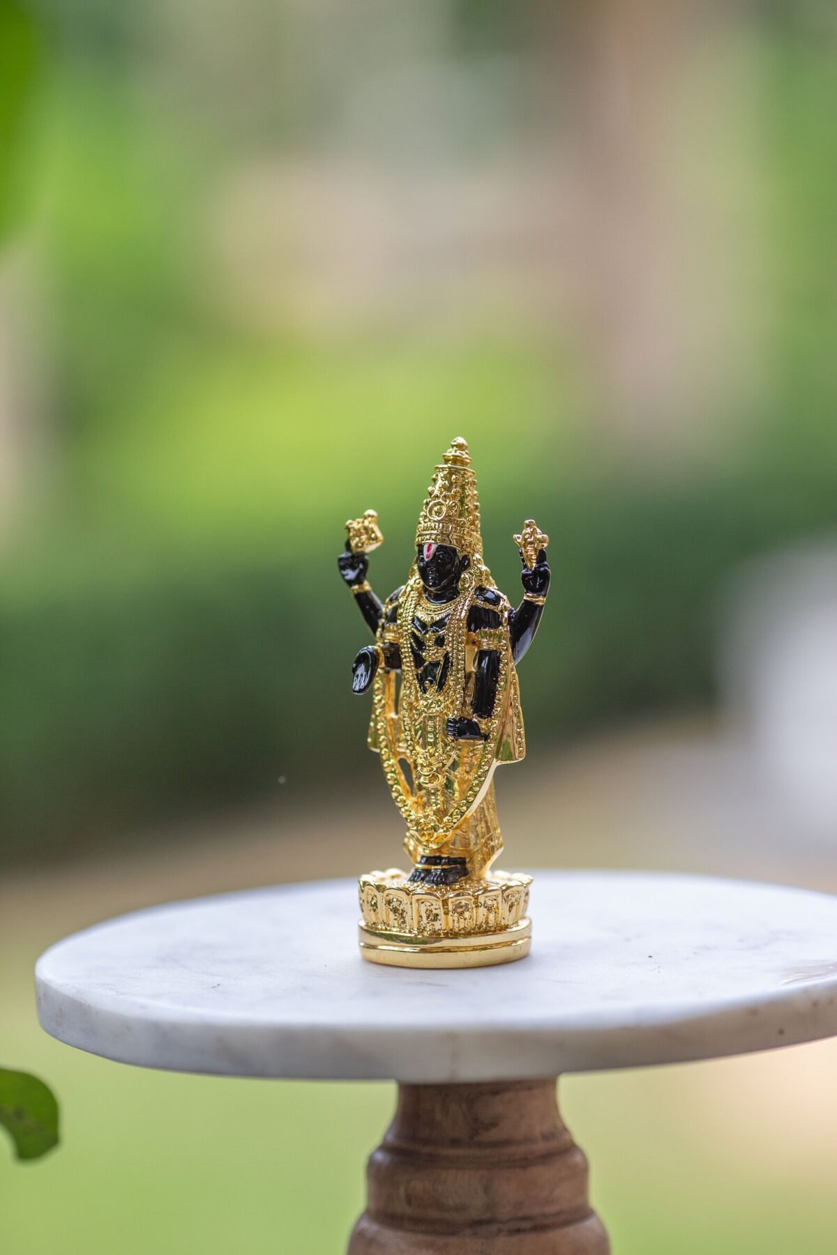 Aluminium Gold Plated Idol Lord Balaji 4.5  inches, Handmade Balaji Idol,Home Temple,I Nice Gift Ideal for Good Luck Wishes  ,Hare Krishna