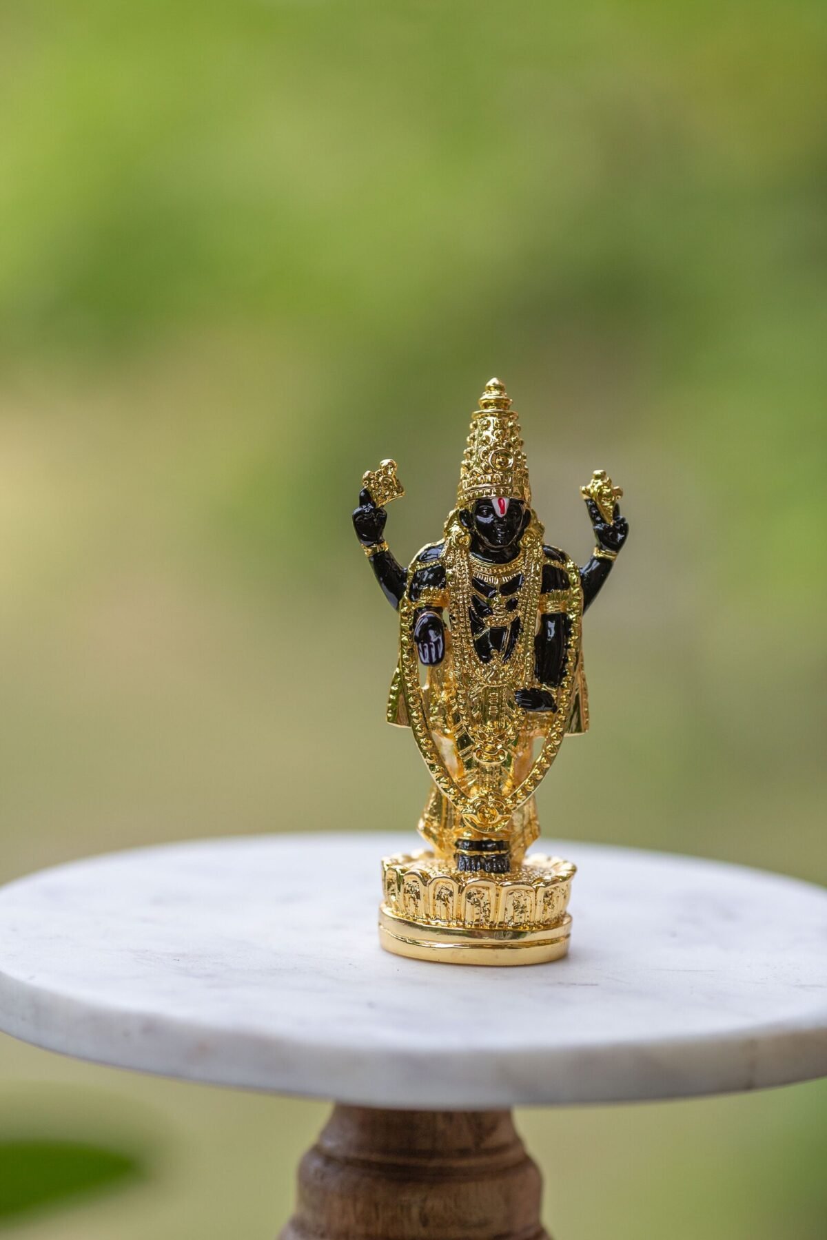 Aluminium Gold Plated Idol Lord Balaji 4.5  inches, Handmade Balaji Idol,Home Temple,I Nice Gift Ideal for Good Luck Wishes  ,Hare Krishna