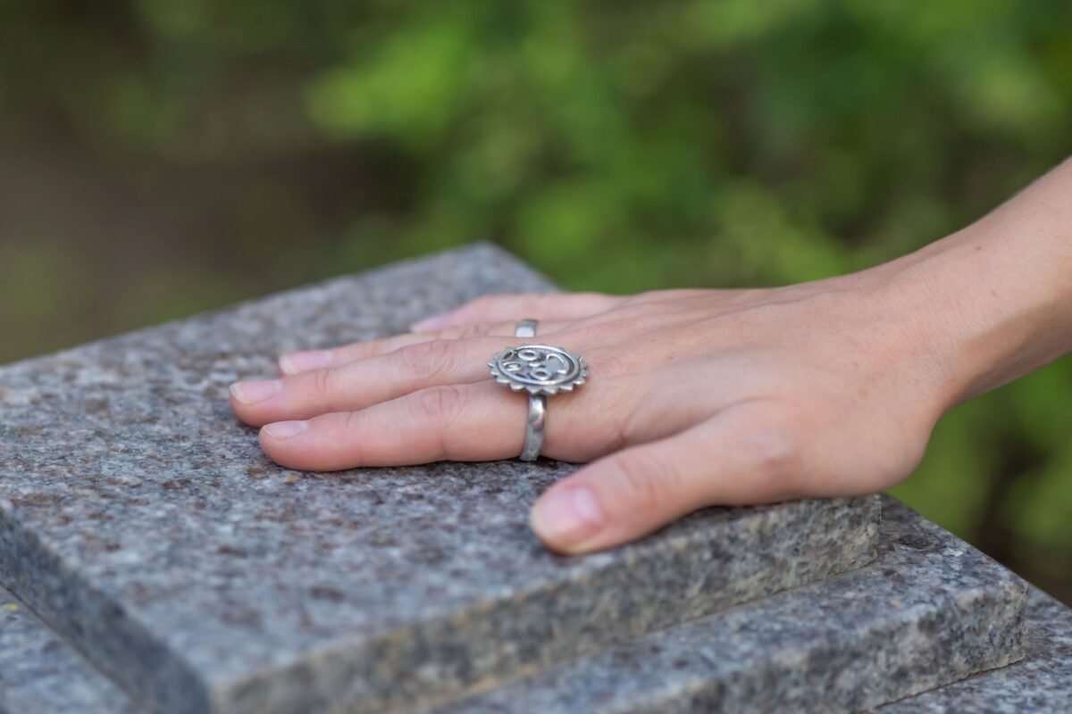 Silver Jagannath Ring, free size ,Hare Krishna Ring, Mahamantra Holy names,Pure Silver ring.