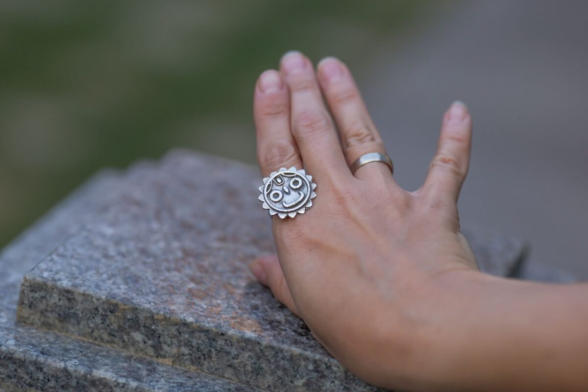 Silver Jagannath Ring, free size ,Hare Krishna Ring, Mahamantra Holy names,Pure Silver ring.