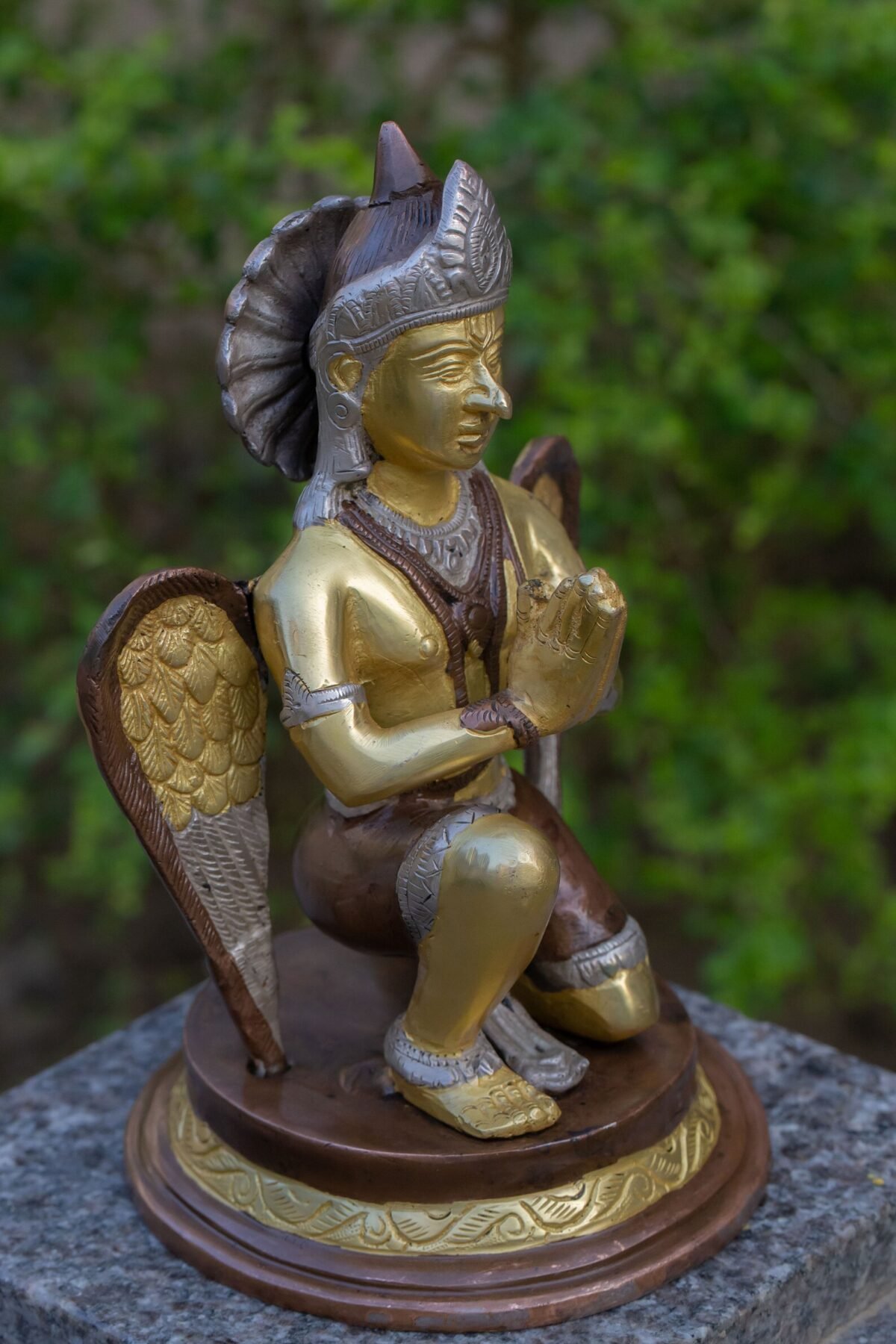 Garuda Dev murti 8.5  Inches  ,deity Narayana LIla ,Hare Krishna, Spiritual things, Holy things .brass