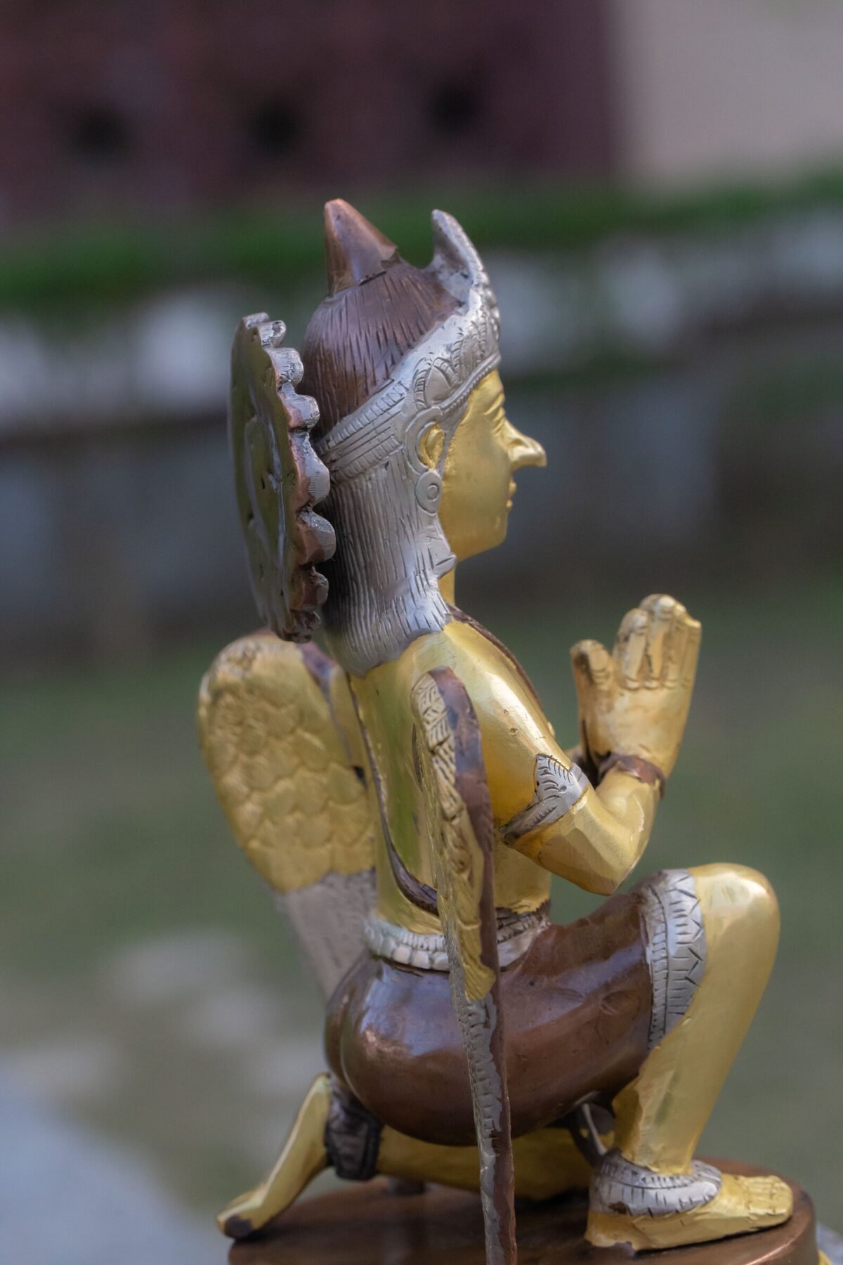 Garuda Dev murti 8.5  Inches  ,deity Narayana LIla ,Hare Krishna, Spiritual things, Holy things .brass