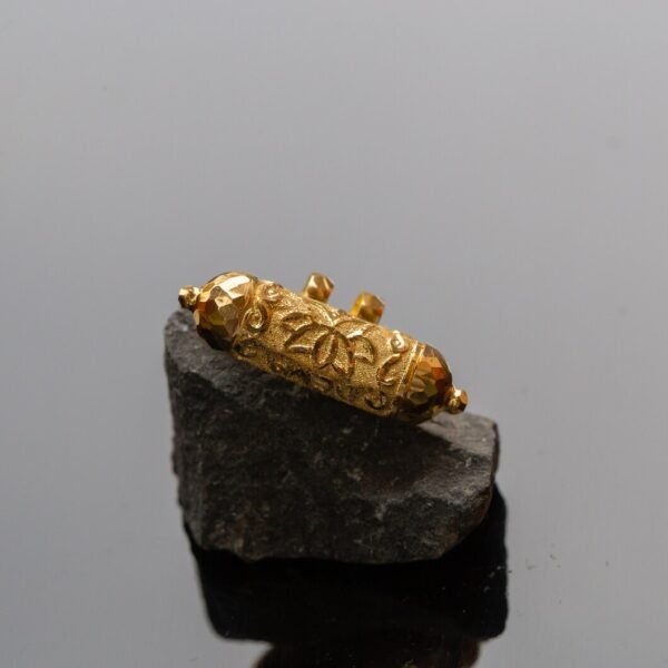 Gold Kavacha 1.3 inches , 20 carat Handmade , Hare Krishna, Krishna Style, kanthimala, Tulasi ,gold pendant, medallion