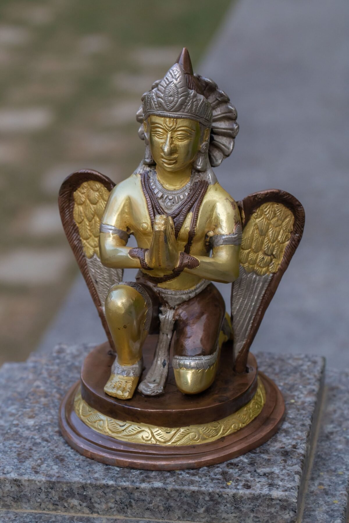 Garuda Dev murti 8.5  Inches  ,deity Narayana LIla ,Hare Krishna, Spiritual things, Holy things .brass