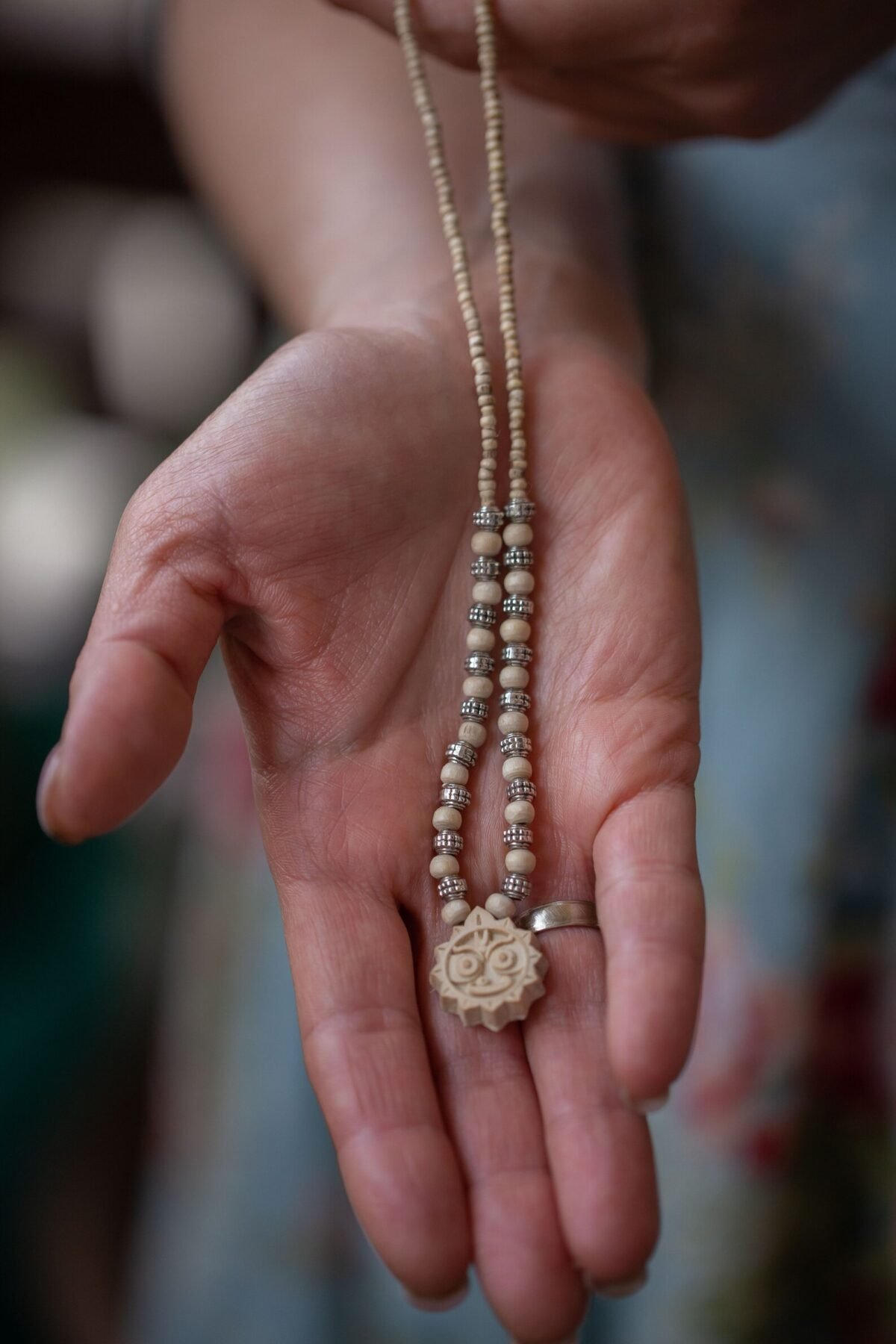 Jagannath carving Kanthimala Handmade tulsi necklace - hare krishna kanthi mala, jay Shri radhe Mala,beads mala, Tulasi