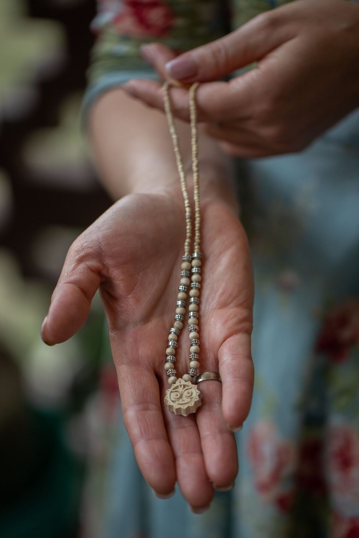 Jagannath carving Kanthimala Handmade tulsi necklace - hare krishna kanthi mala, jay Shri radhe Mala,beads mala, Tulasi