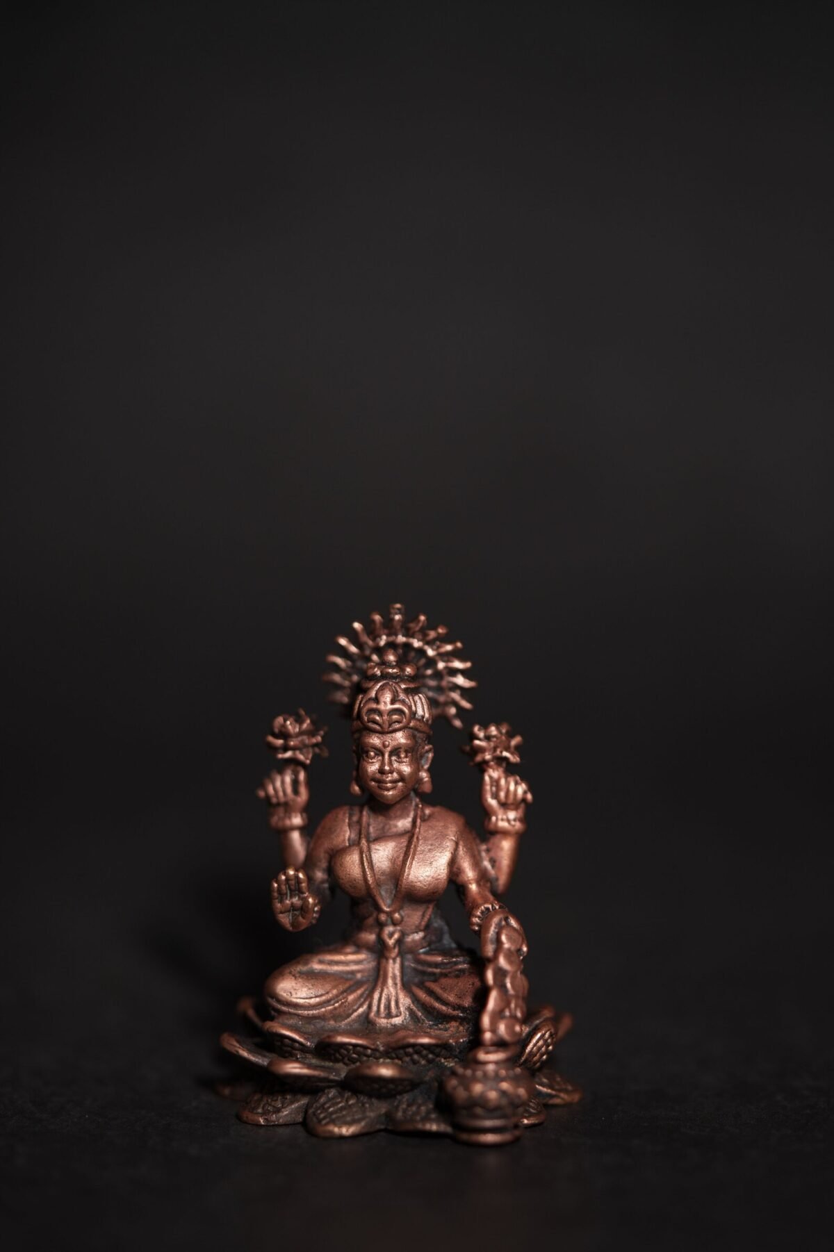 Decor Handmade Copper Lakshmi Idol 2.3 inches ,Home Temple,I Nice Gift Ideal for Good Luck Wishes ,Hare Krishna, Spiritual things, Holy