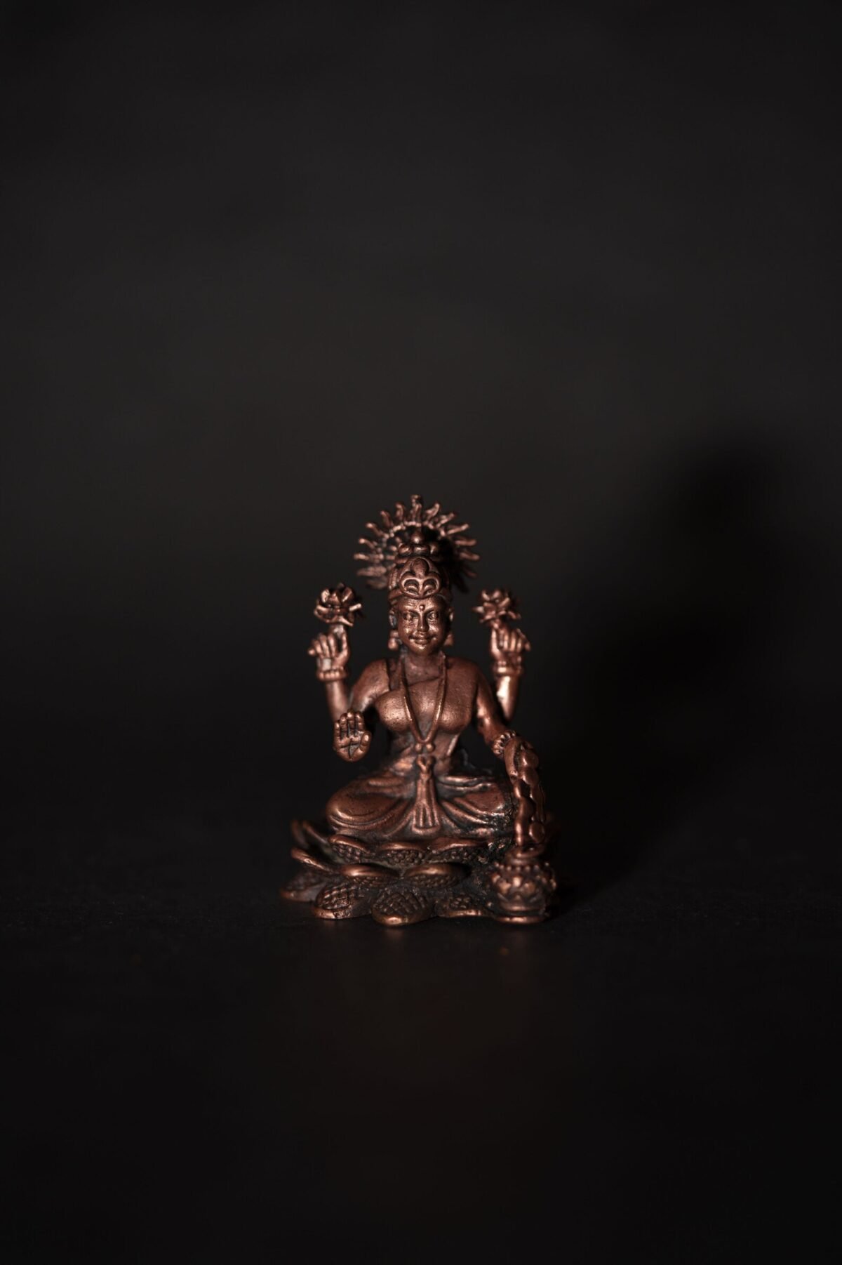 Decor Handmade Copper Lakshmi Idol 2.3 inches ,Home Temple,I Nice Gift Ideal for Good Luck Wishes ,Hare Krishna, Spiritual things, Holy