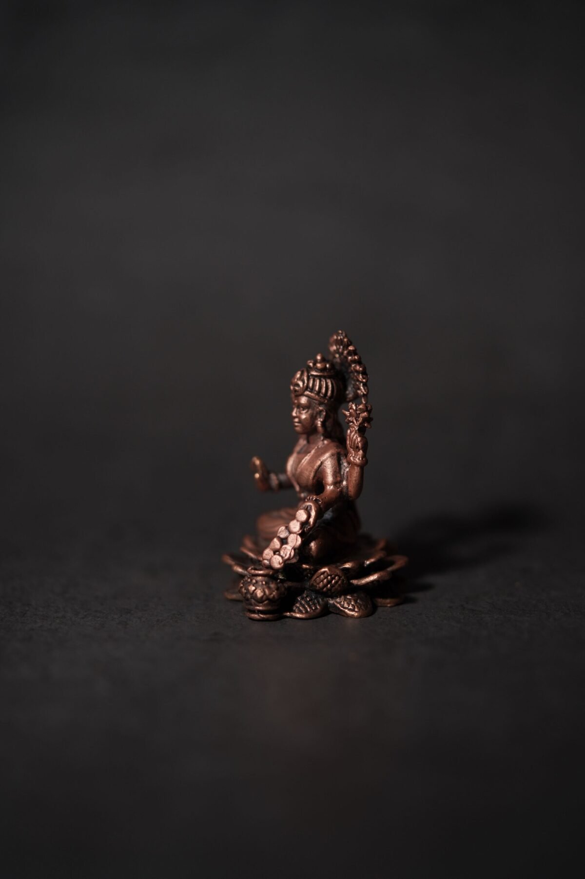 Decor Handmade Copper Lakshmi Idol 2.3 inches ,Home Temple,I Nice Gift Ideal for Good Luck Wishes ,Hare Krishna, Spiritual things, Holy