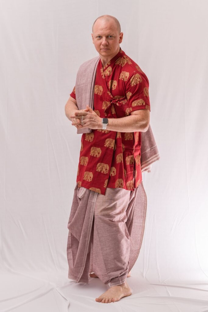 Beautiful set Stylish Dhoti+Kurta+Chadr, Khadi Cotton High Quality ,Krishna Style, Spiritual clothing