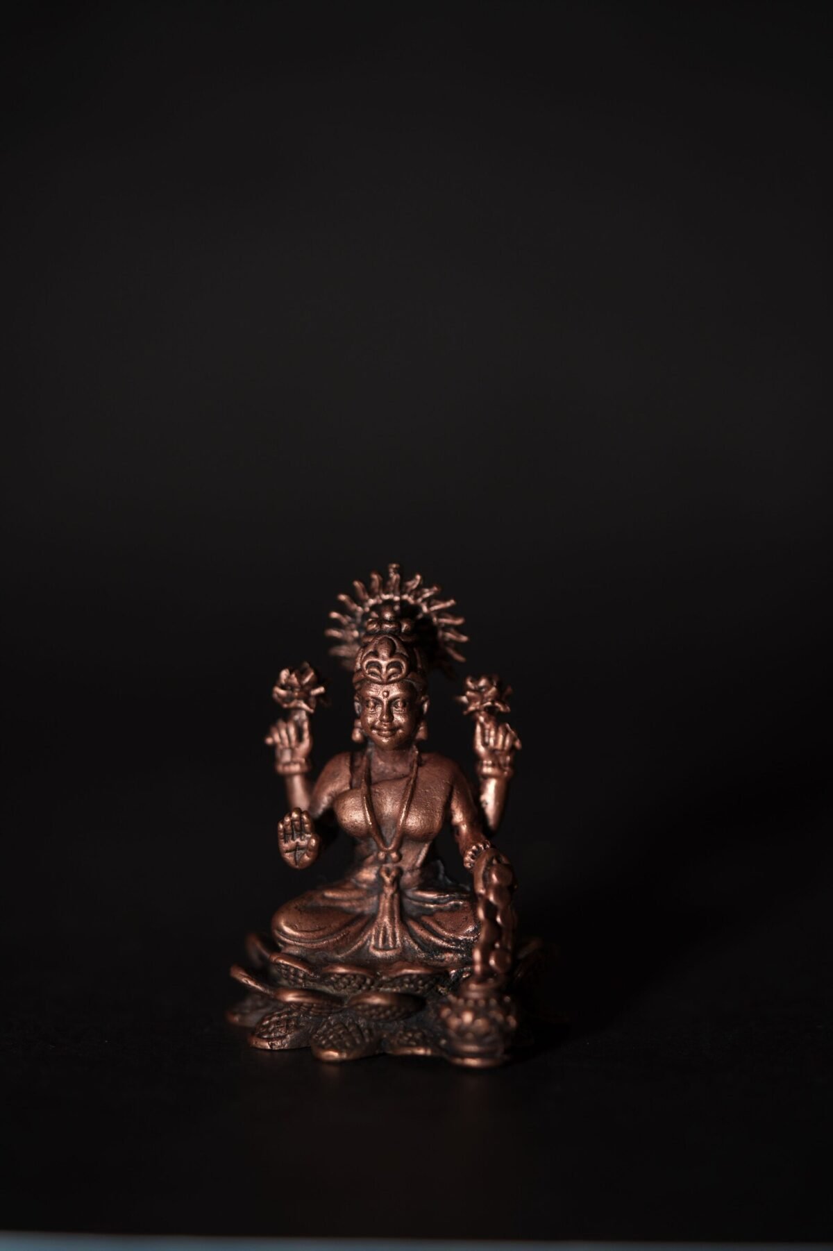 Decor Handmade Copper Lakshmi Idol 2.3 inches ,Home Temple,I Nice Gift Ideal for Good Luck Wishes ,Hare Krishna, Spiritual things, Holy