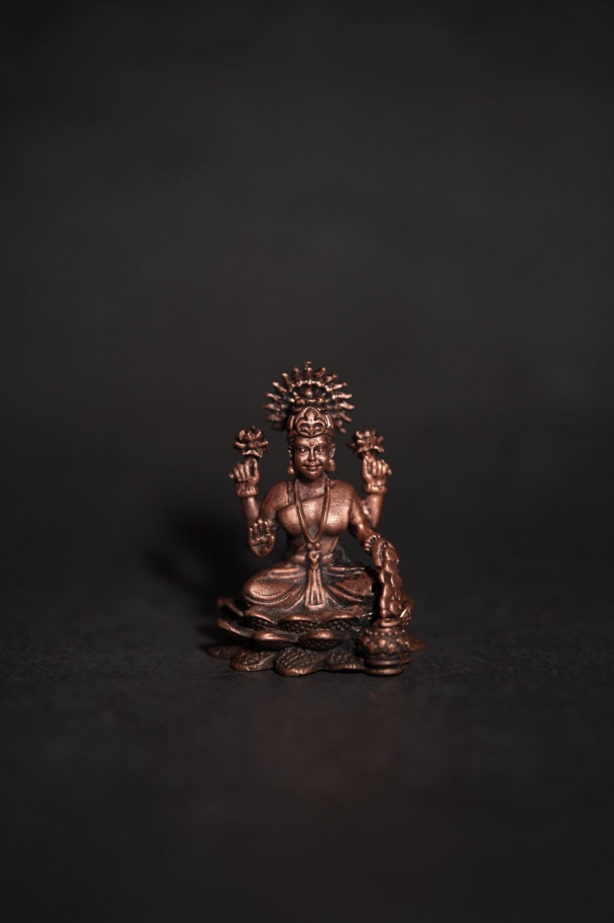 Decor Handmade Copper Lakshmi Idol 2.3 inches ,Home Temple,I Nice Gift Ideal for Good Luck Wishes ,Hare Krishna, Spiritual things, Holy