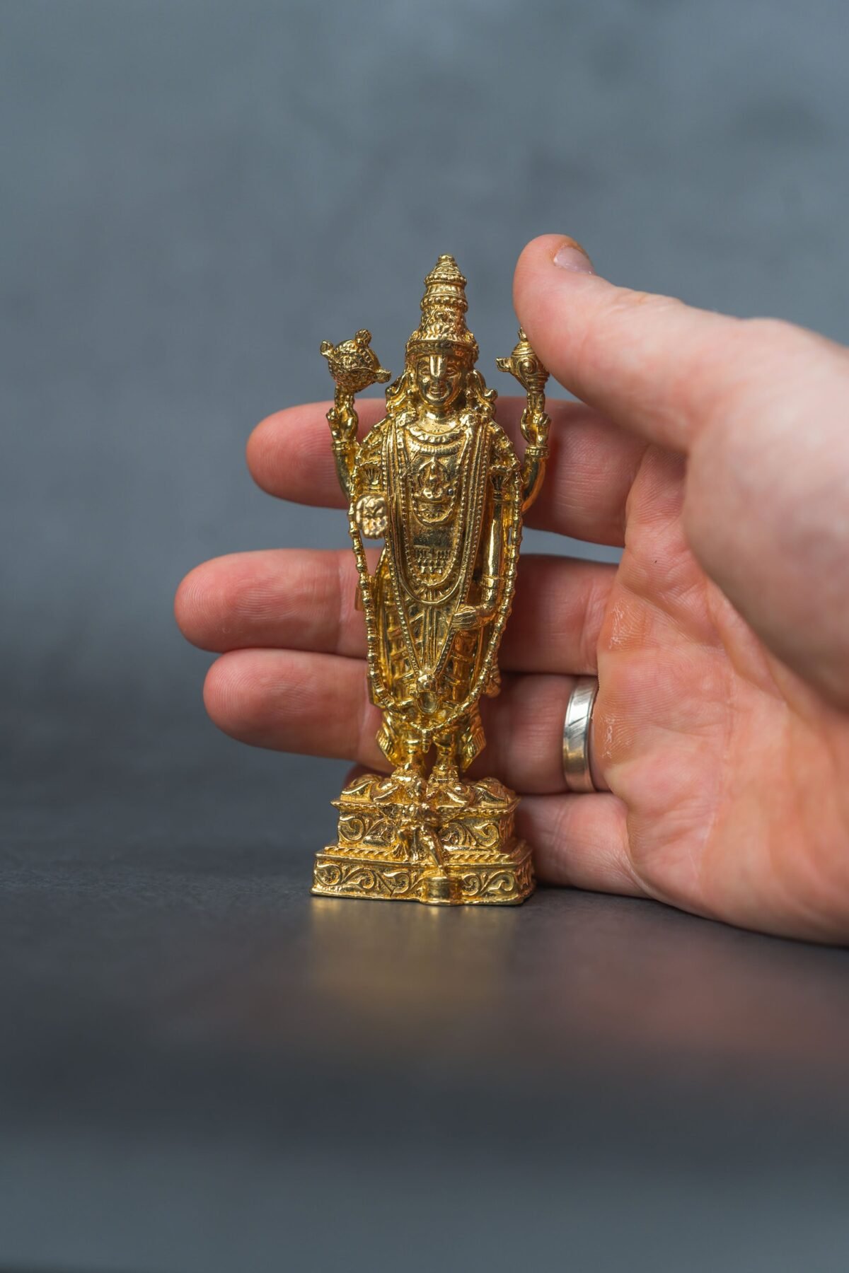 4 inches, Handmade brass Balaji Idol,Home Temple,I Nice Gift Ideal for Good Luck Wishes ,Hare Krishna, Spiritual things, Holy things