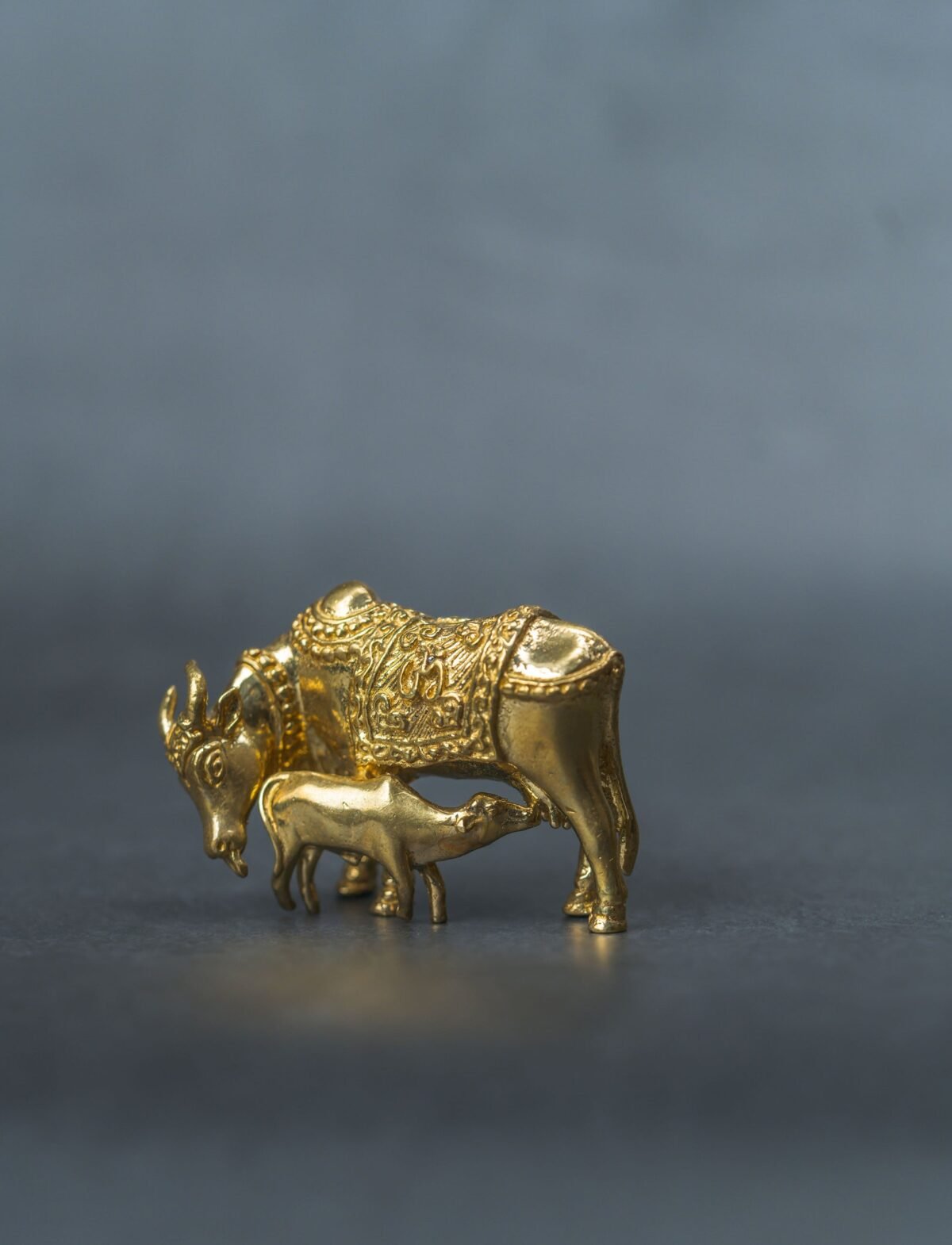 Beautiful brass Cow 1.5 inch,Surabhi for Altar figurines, Cow statue, Hare Krishna, altar decorations, Indian Cow, White Cow, Metal