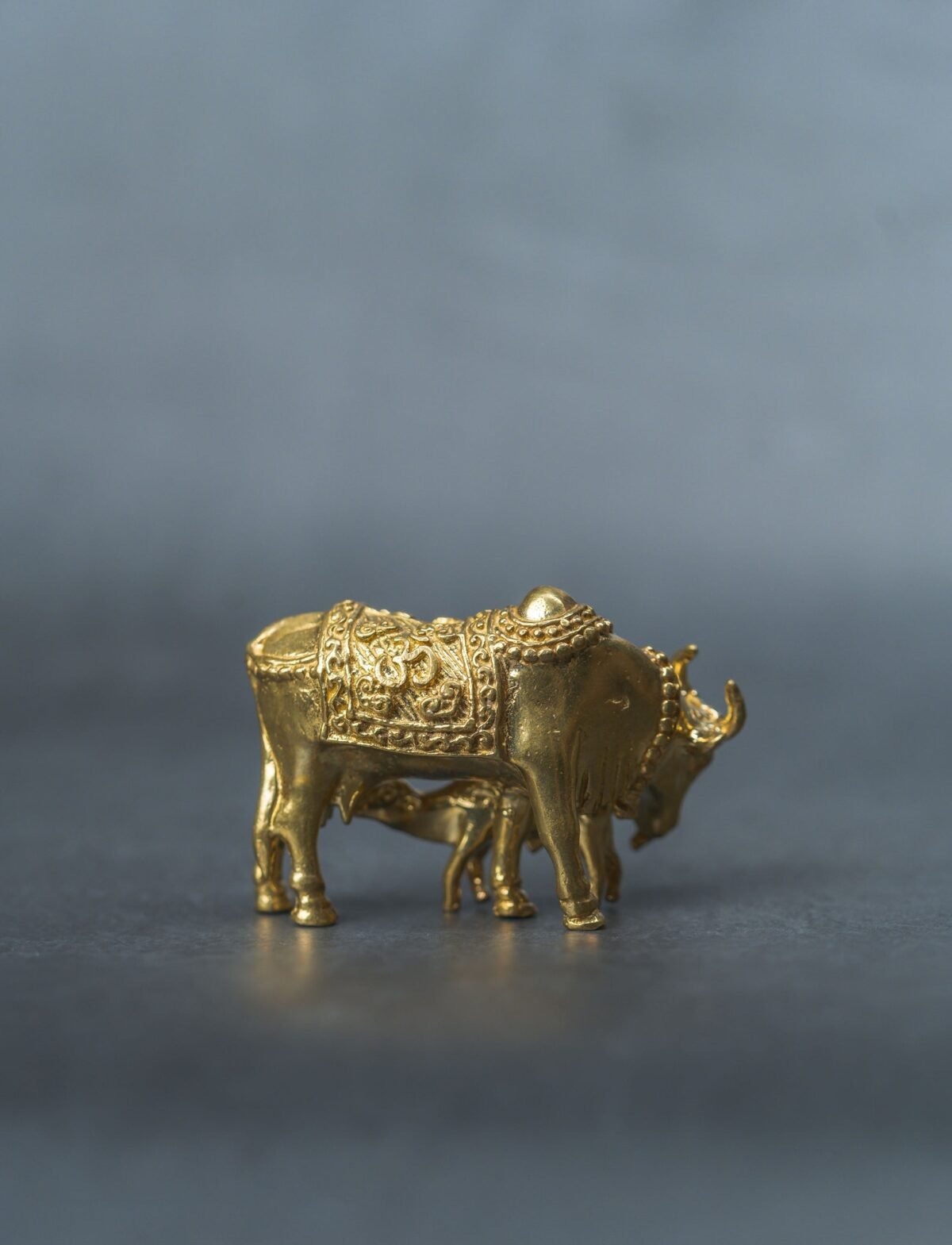 Beautiful brass Cow 1.5 inch,Surabhi for Altar figurines, Cow statue, Hare Krishna, altar decorations, Indian Cow, White Cow, Metal