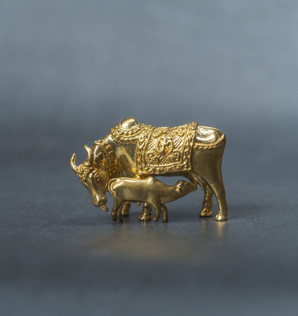 Beautiful brass Cow 1.5 inch,Surabhi for Altar figurines, Cow statue, Hare Krishna, altar decorations, Indian Cow, White Cow, Metal