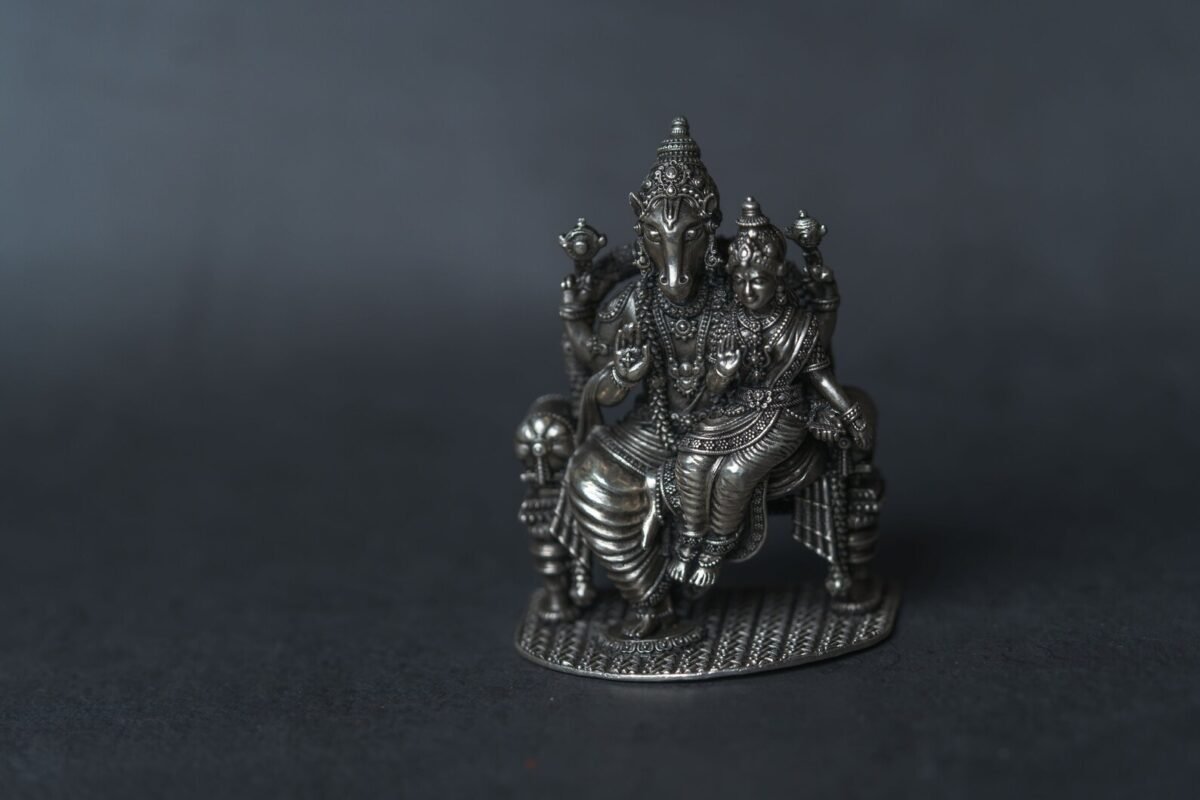 Silver Lakshmi Hayagriva 3 inches Idol Statue, Home Temple, Nice Gift Ideal for Good Luck, Hare Krishna, Spiritual things, Holy thing