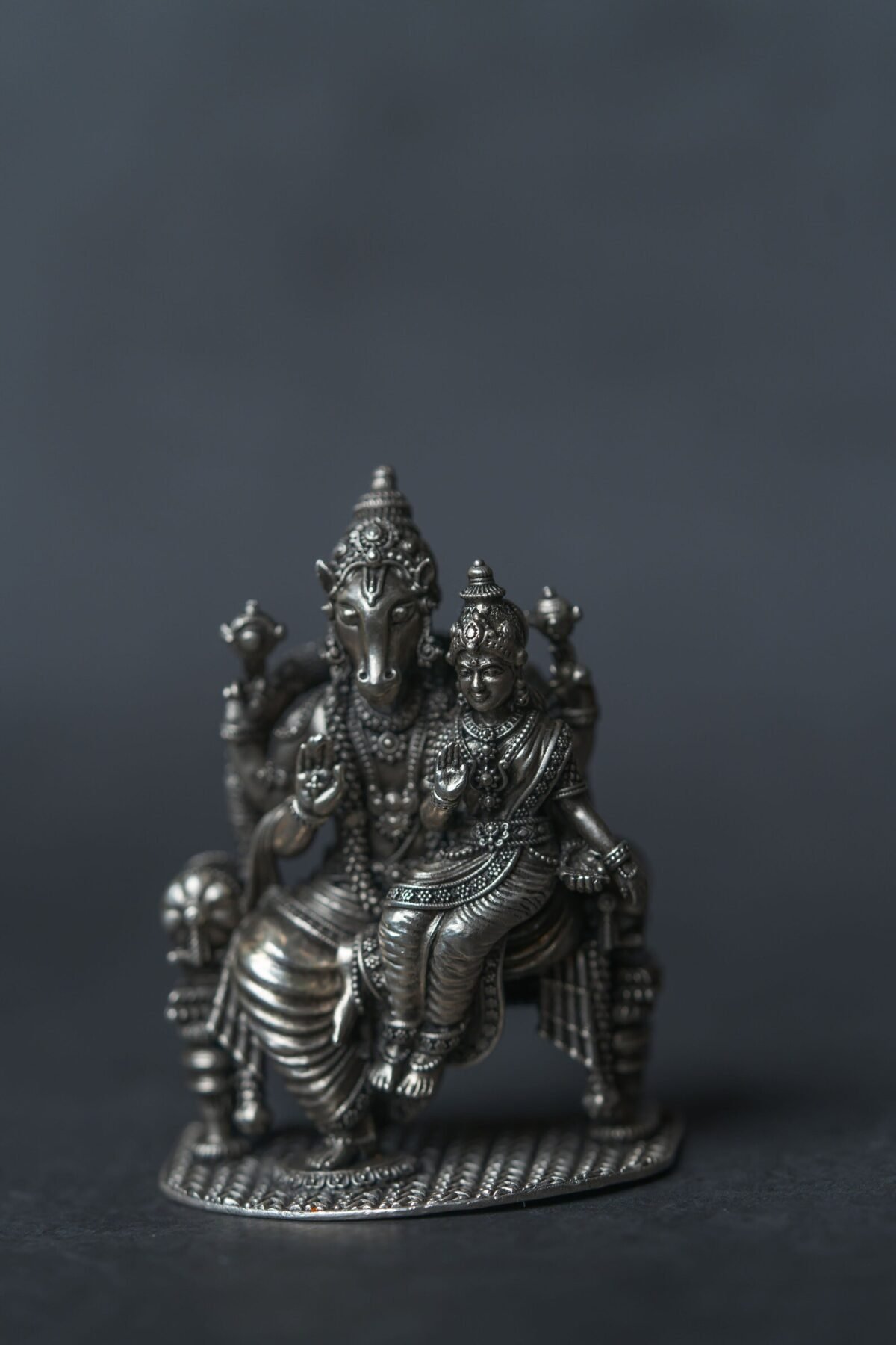 Silver Lakshmi Hayagriva 3 inches Idol Statue, Home Temple, Nice Gift Ideal for Good Luck, Hare Krishna, Spiritual things, Holy thing