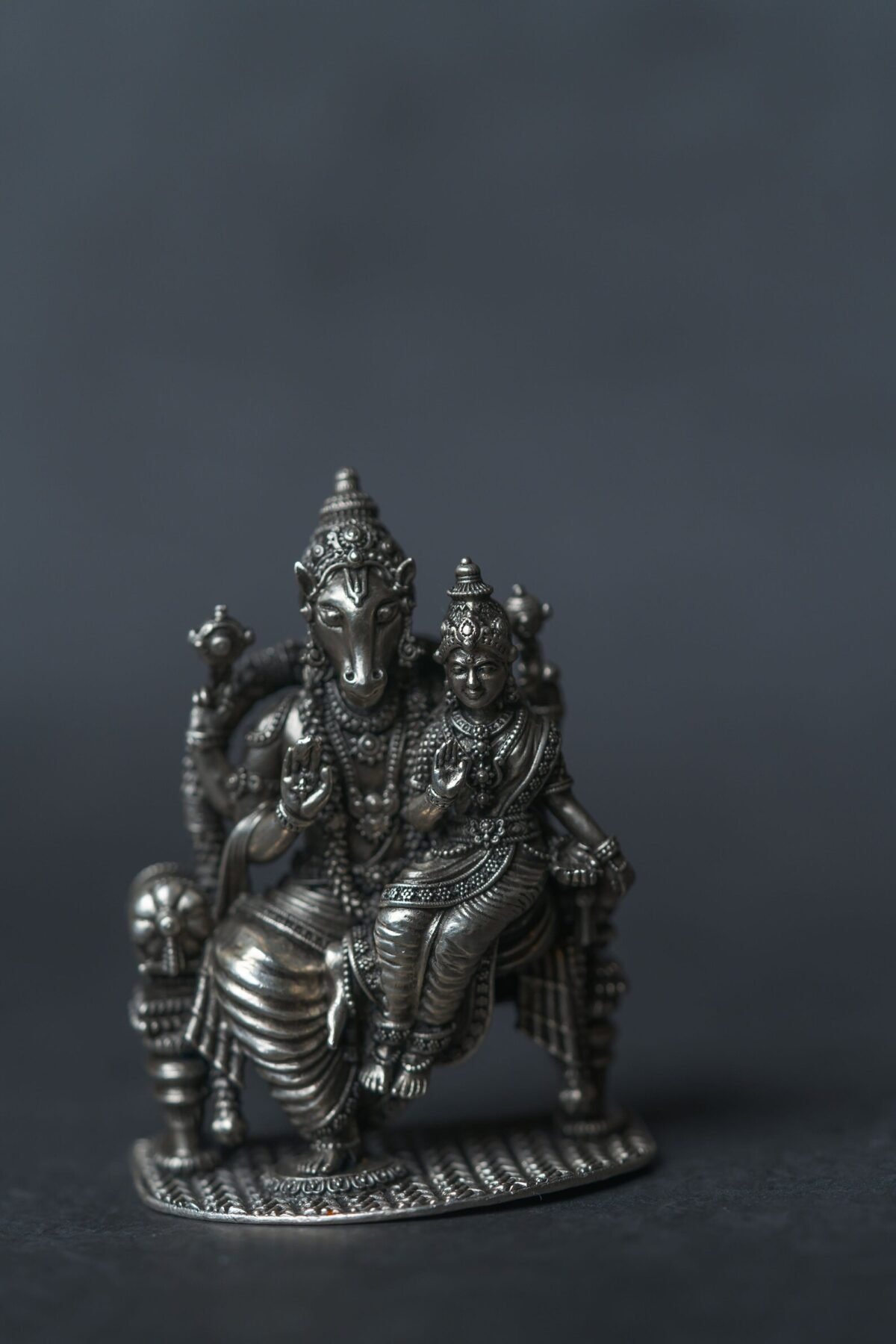 Silver Lakshmi Hayagriva 3 inches Idol Statue, Home Temple, Nice Gift Ideal for Good Luck, Hare Krishna, Spiritual things, Holy thing