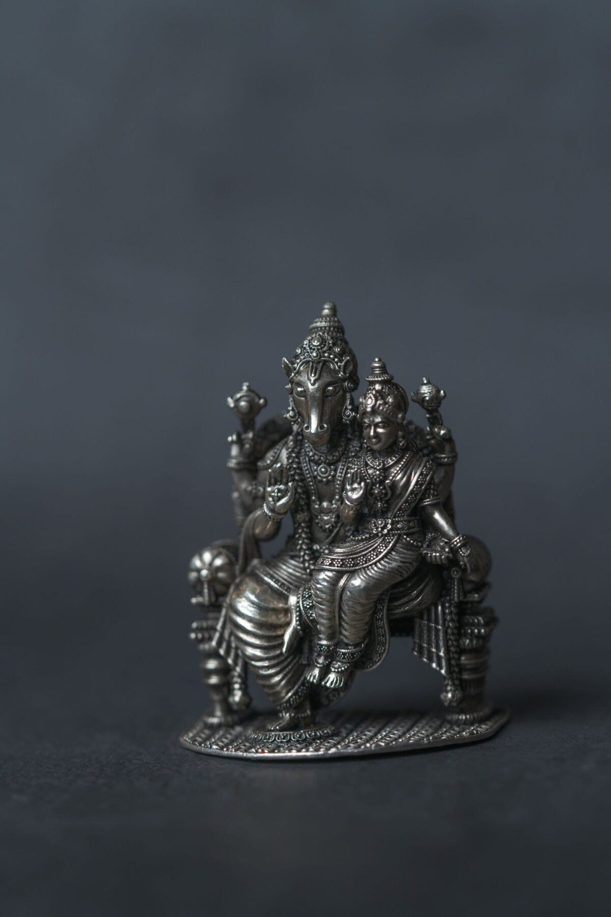 Silver Lakshmi Hayagriva 3 inches Idol Statue, Home Temple, Nice Gift Ideal for Good Luck, Hare Krishna, Spiritual things, Holy thing