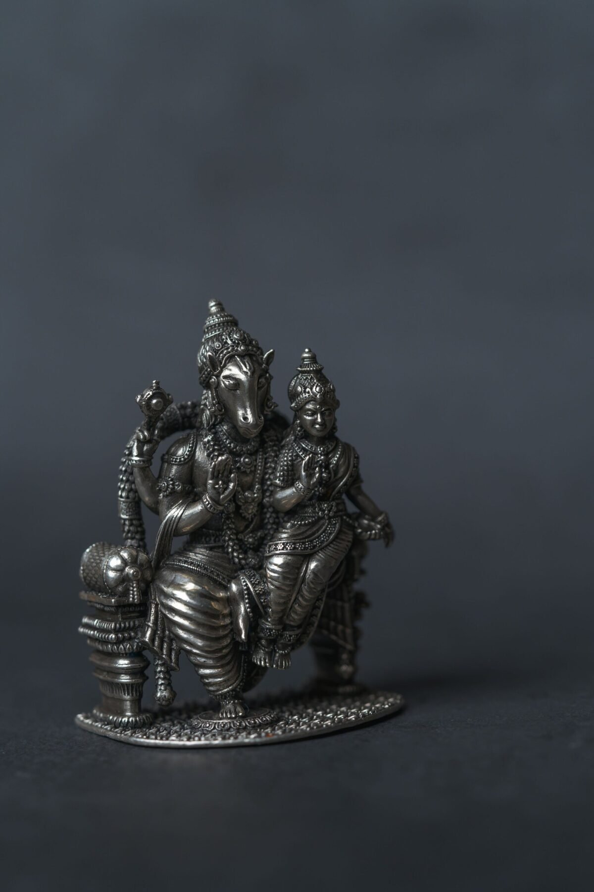 Silver Lakshmi Hayagriva 3 inches Idol Statue, Home Temple, Nice Gift Ideal for Good Luck, Hare Krishna, Spiritual things, Holy thing