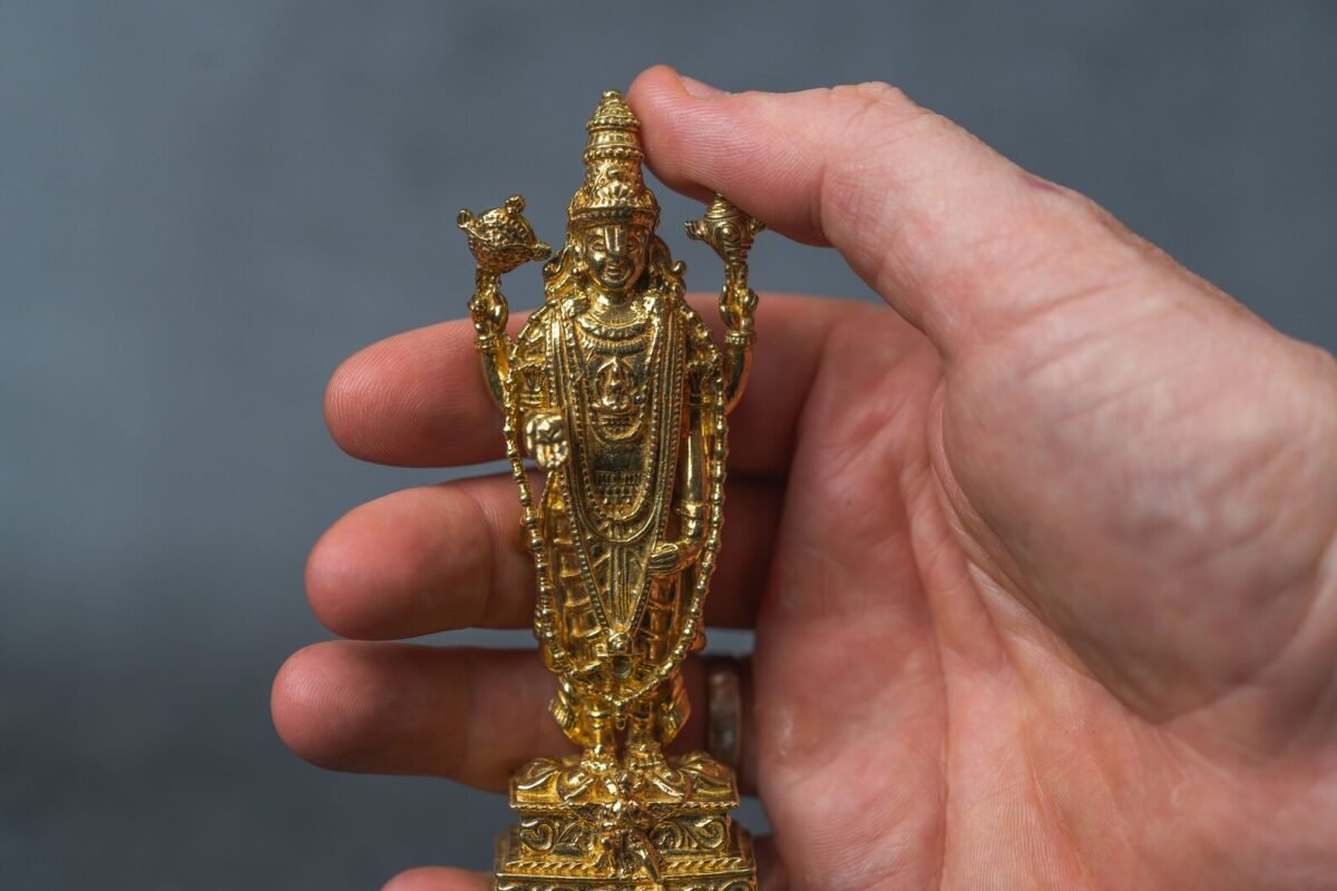 4 inches, Handmade brass Balaji Idol,Home Temple,I Nice Gift Ideal for Good Luck Wishes ,Hare Krishna, Spiritual things, Holy things