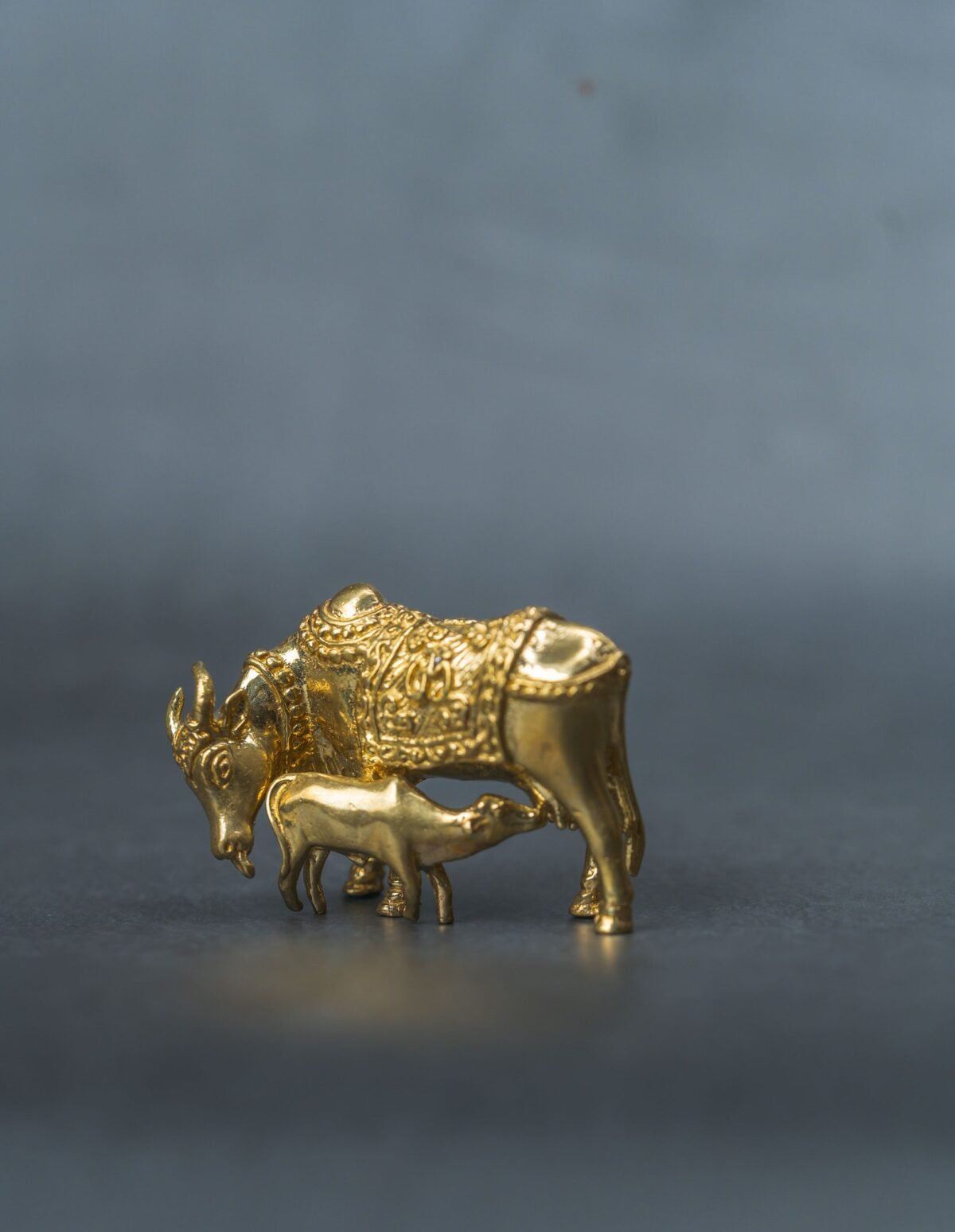 Beautiful brass Cow 1.5 inch,Surabhi for Altar figurines, Cow statue, Hare Krishna, altar decorations, Indian Cow, White Cow, Metal