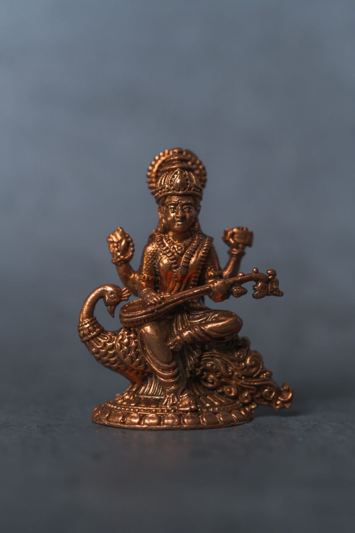 Copper Sarasvati Devi murti 2.5 Inches ,deity ,Hare Krishna, Spiritual things, Holy things, Krishna