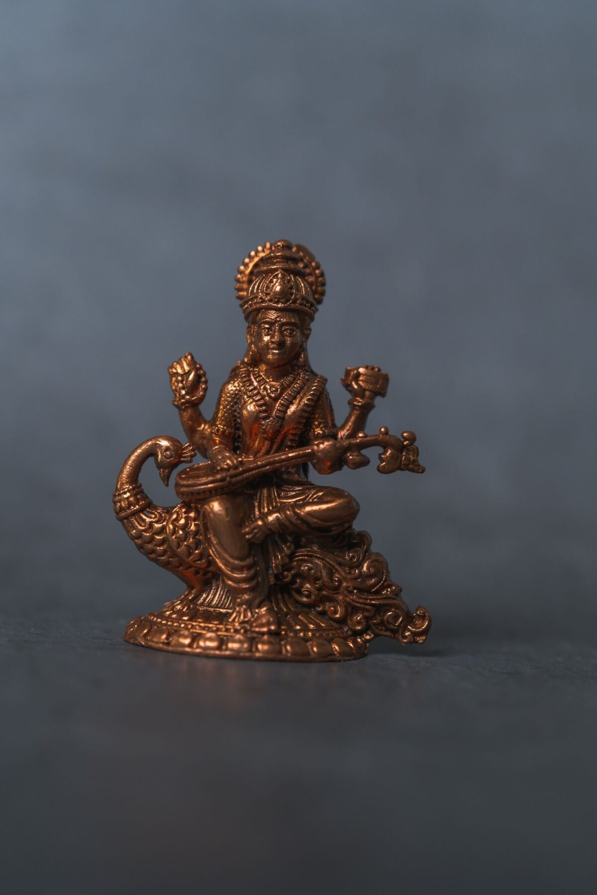 Copper Sarasvati Devi murti 2.5 Inches ,deity ,Hare Krishna, Spiritual things, Holy things, Krishna