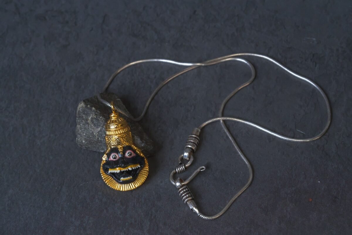 Ugram Narasimha dev with Ananta Shesha silver pendant with Chain . Handmade tulsi necklace - hare krishna,Krishna Style