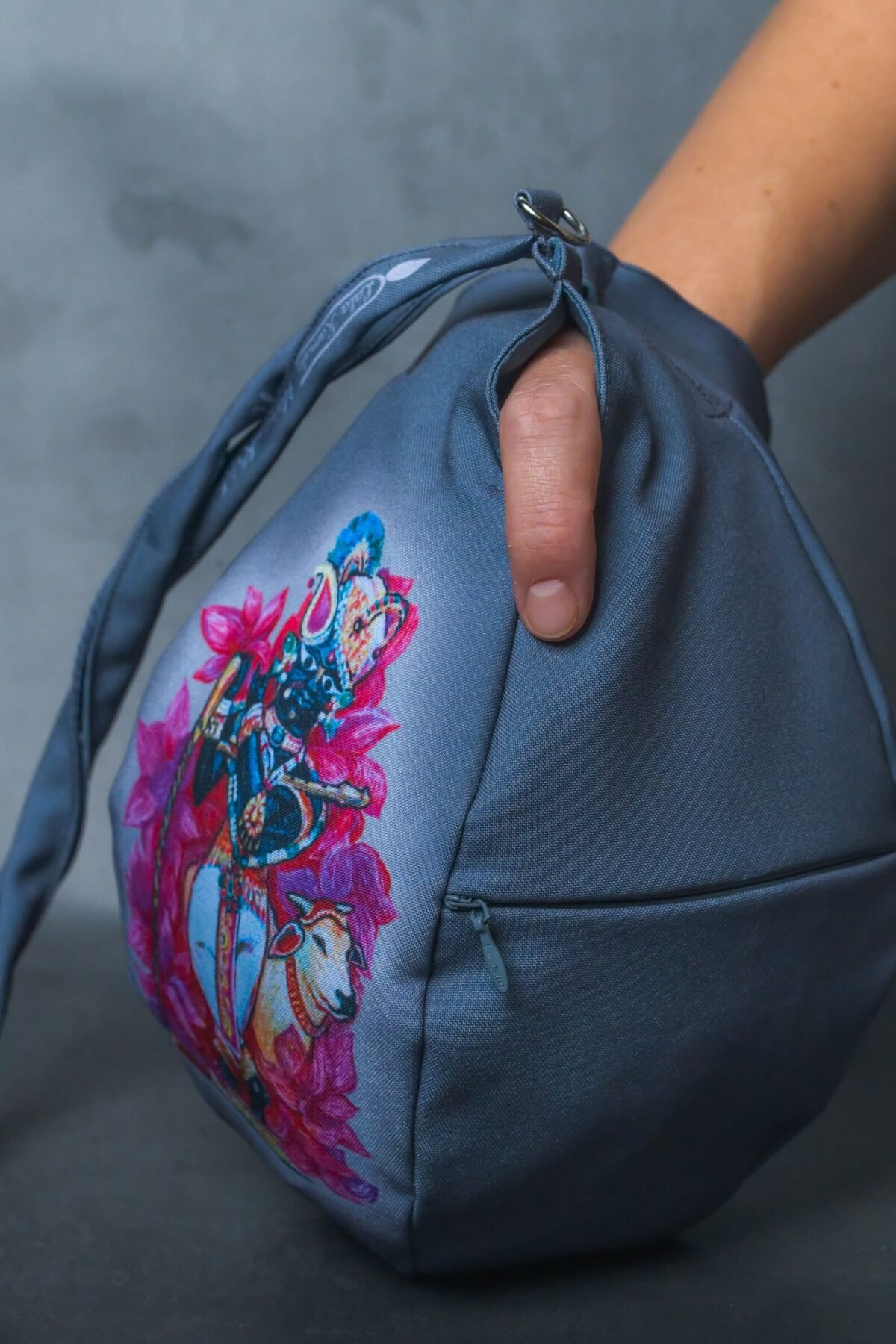 Sri Krishna with Cow Japa bag hand paint devotees, Krishna style Bag, Tulasi bag,Vrindavan mood, Hare Krishna, Beads bag