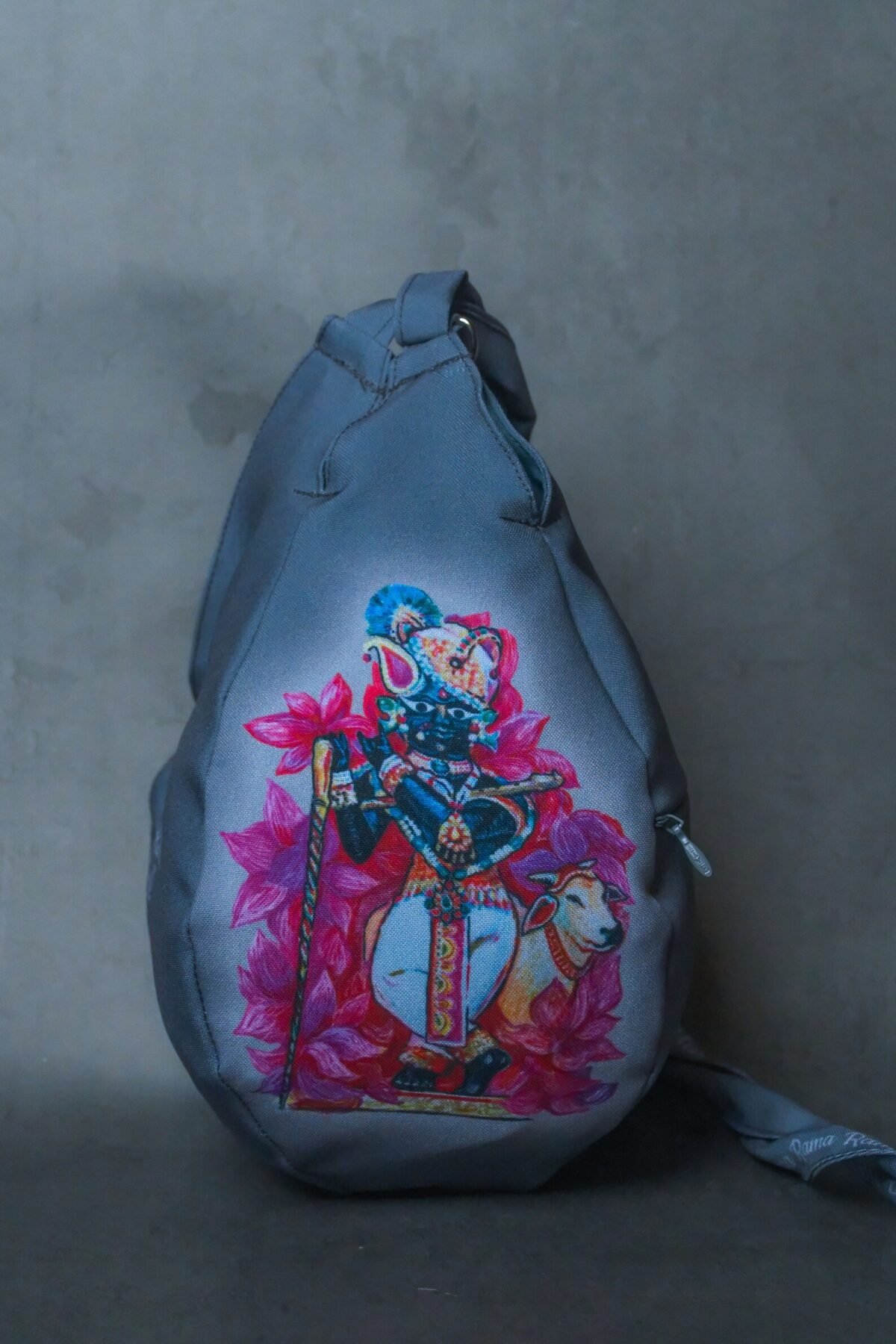 Sri Krishna with Cow Japa bag hand paint devotees, Krishna style Bag, Tulasi bag,Vrindavan mood, Hare Krishna, Beads bag