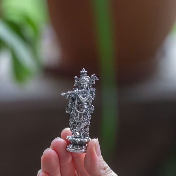 Pure Silver Lord Krishna murti 2.67 Inches ,deity Gopal ,Hare Krishna, Spiritual things, Holy things, Krishna
