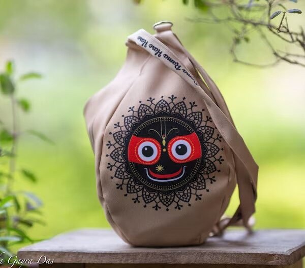stylish Jagannath Prayer bag with Zip pocket Japa Mala bag/krishna bag/ beads bag/ meditation bag.Tulasi bag, Mahamantra Hare Krishna