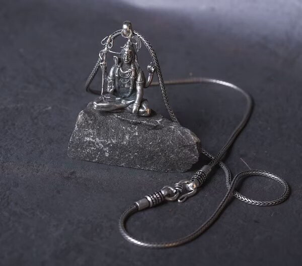 Pure Silver set Lord Shiva/ Shambu/ Mahadevwith silver chain ,deity Nrisimhadev ,Hare Krishna, Spiritual things, Holy things