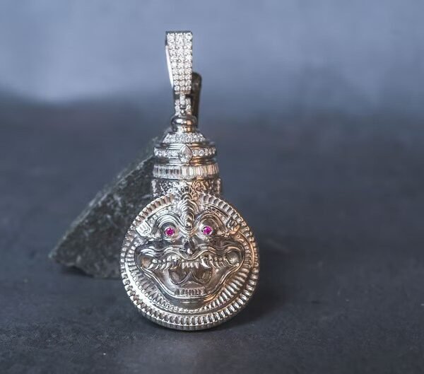 Unique Narasimha Pendant with Monzonite stones ( only pendant ) Handmade tulsi necklace - hare , , Krishna Style, Mayapur