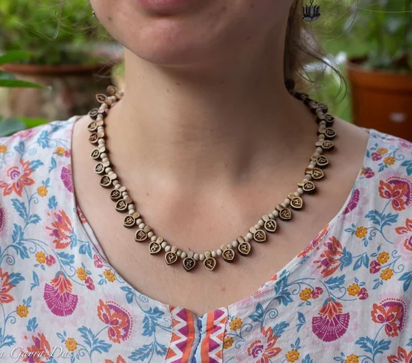 Hare Krishna Kanthimala ,Handmade tulsi necklace - hare krishna kanthi mala.Krishna style